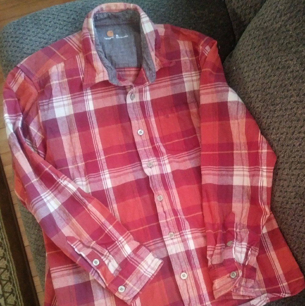 Mens XL Carhartt Flannel EEUC plaid